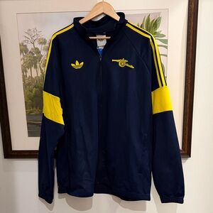 Adidas Arsenal Men's Dark Blue and Yellow Jacket